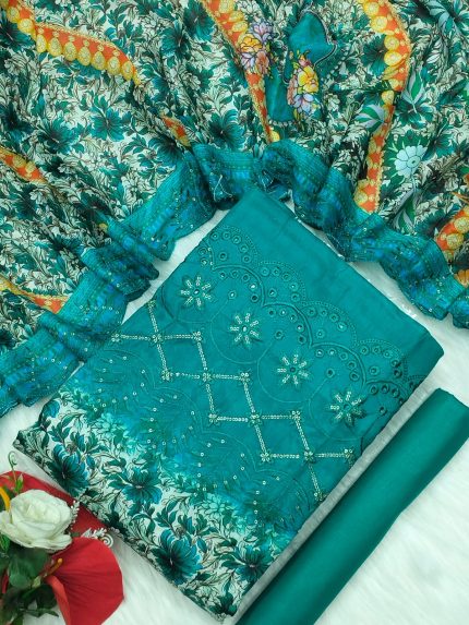 Unstitch Printed Three Piece